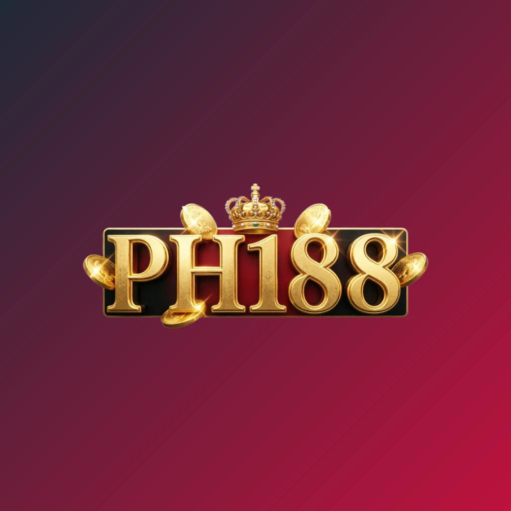 PH188 casino-style logo featuring golden letters with a crown element and sparkling coins, set in a luxury gaming atmosphere on a transparent background, designed as a wide horizontal rectangular wordmark for website header PH188 casino-style logo featuring golden letters with a crown element and sparkling coins, set in a luxury gaming atmosphere on a transparent background, designed as a wide horizontal rectangular wordmark for website header